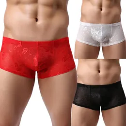 Underbyxor shorts underkläder för män mode män sexig spets sport kort boxare långa topunderbyxor