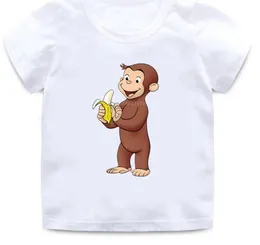 夏の男の子Tシャツ好奇心盛なジョージ漫画プリントキッズTシャツ面白い猿の子供の女の子トップ服