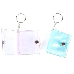 مفاتيح أزياء الأزياء PVC الترتر المصغر PO Pendant keychain اسم ملصق شفاف بطاقة Keyring حامل POS BAG KEY FOBKEYCHAINS KEYCHAINSKEYCHA