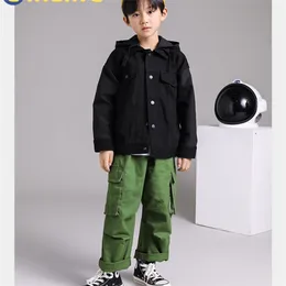 Linling Casual Children Black Clothes Boy Korean Fashions Jackor Autumn Streetwear Windbreaker Harajuku Coats P260 LJ201128