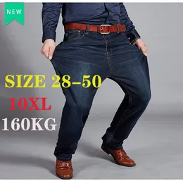 10xl Jeans pretos de tamanho grande masculino Casual Men Rouse Streetwear Azul Baggy Plus Size Size Blindable calças soltas masculino 220719