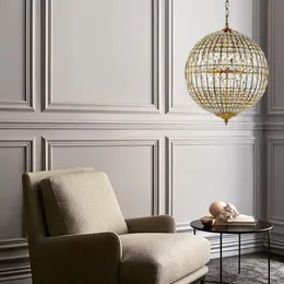 Fransk konstnärlig kristallhänge lampor amerikansk lyxig bollhänge