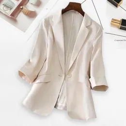 Kadınlar Suits Blazers Lady Blazer Üç Çeyrek Kollu Mizaç Tek Düğmesi Tasarımı Kadın Ceketleri İş Kadınları İçin Takım