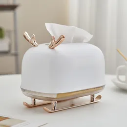 Modelo de veado de veado plástico caixa de papel tocador de papel tocador de toalhas de armazenamento de guardanapo organizador de mesa de mesa ornamento em casa 220523