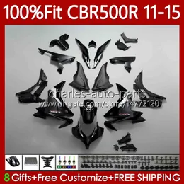 Injection mold Fairings For HONDA CBR 500 R CC 500R RR CBR500R 11 12 13 14 15 Body 126No.45 CBR500RR Gloss black 2011 2012 2013 2014 2015 CBR500 RR 11-15 OEM Bodywork Kit