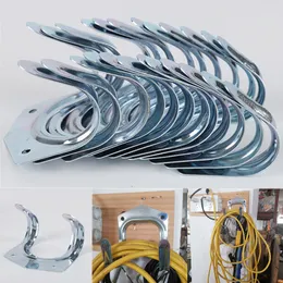 510 PCS Silver Metal Tool Storage Wall Hook Double Hanger Hållare Hanging Hooks Garden Kitchen Garage Housekeeper Clothes Rack 220527