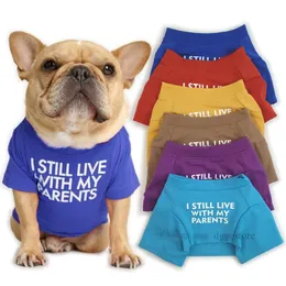 Cotton Pet T-shirt Summer Breathable Dog Apparel Sublimation Printing Interesting Words Dogs Clothes Soft Pets Shirts for Small Medium Dogs French Bulldog A316