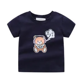 T-shirt estiva in puro cotone traspirante e confortevole vestiti per bambini 2022 nuovi vestiti per bambini O-Collo corto casual Cartoon T-shirt ragazzi top