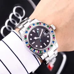 Men's Automatic Mechanical Watch 41mm 904L Colored Diamond All Stainless Steel Sapphire Waterproof Luminous Watches