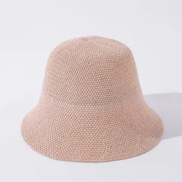 Boinas da primavera e verão Pure Color Leisure Joker Knit Fisherman Hat Lady Basin