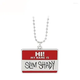 Chokers Slim Shady Hippie Choker Necklace Pendant Men Square Necklaces Alloy Bead Chain Rapper JewerlyChokers Sidn22