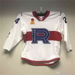 MTHR 2020 Laval Rocket # 24 Daniel Audett Hockey Jersey Broderi Stitched Anpassa något antal och namntröjor