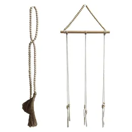 Hooks Rails Bohemian Hat Display Rack Cotton Rep Tassels Hangers Decorative StorageHooks