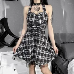 Casual Dresses Women Japanese Korean Plaid Dress Pretty Style Harajuku Sexy Y2K 90s Street Fashion Short A Line Summer Mini Dress Casual