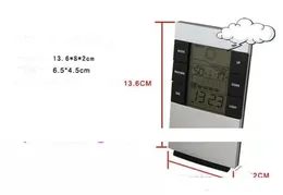 Digital Blue LED backlight Temperature Humidity Meter Thermometer Hygrometer Clock
