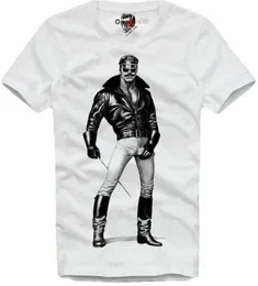 Koszulki męskie T-SHIRT GAY COP TOY BOY TOM OF FINLAND LEATHER BOOTS CAP BDSM 5290