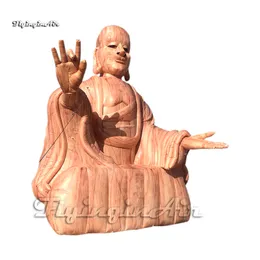 カスタマイズされたインフレータブルブッダの大きな座っているbodhidharma像は、テラスの装飾のための禅石の彫像を爆破します