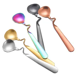 창조적 인 스테인리스 스틸 스푼은 커피 숟가락 숟가락 가정용 식탁 칼날 길리를 걸 수 있습니다 14.4x3.3cm