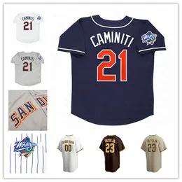 Custom 1998 San Diego SD Retro WS basebolltröjor Ken Caminiti Tony Gwynn Trevor Hoffman Greg Vaughn Wally Joyner STEVE FINLEY Manny Machado Fernando Tatis sydd