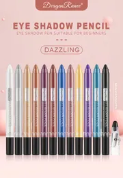 12 kolorów Shimmer Glitter Eyeshadow Eyeliner Pen Pen do powiek laska leżąca jedwabnik perłowy
