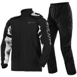 Motorradbekleidung Unisex Reflektierender Regenanzug Wasserdichte Jacke Hose mit SchuhüberzügenMotorrad