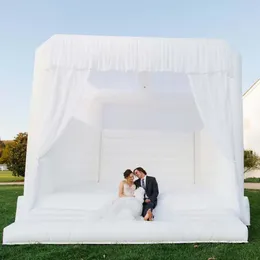 Kommersiella vita studshus Uppblåsbar jumper studsande studsande slott Playhouse för bröllop