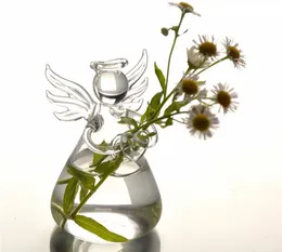 クリアエンジェルガラスハンギング花瓶ボトルテラリウム水耕栽培容器植物ポットDIYホームガーデン装飾誕生日プレゼント2サイズSN4540