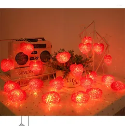 Strängar LED 10/20/30m 3D Love Heart Form Fairy String Light Romantic Lantern Wedding Event Party Christmas Garden Garland Decor Lampled