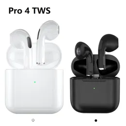 Auricolari wireless TWS Pro 4 Cuffie 5.0 compatibili Bluetooth Auricolari impermeabili Microfono stereo per Xiaomi iPhone Pro4 Auricolare colori bianco e nero