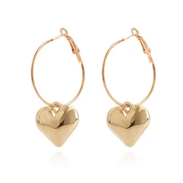 Minimalism Love Heart Pendant Dangle Earrings for Women Girls Summer Trendy Elegant Vintage Ear Jewelry