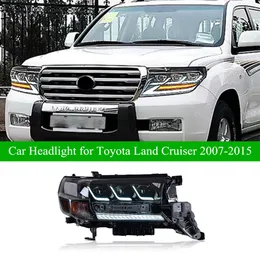 LED-dagsljus för Toyota Land Cruiser-strålkastare 2007-2015 LED Dynamic Turn Signal Projector Lens Lamp