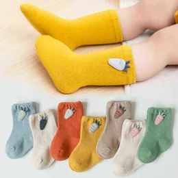 M Autumn Winter Newborn Cartoon Cute Carrot Socks Boys Girls Cotton Floor Socks Toddler Candy Color warm Sleep Socks J220621