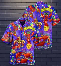 Herrpolos mardi gras sommarsemester hawaii skjortor ungdomar par strand multi färg casual t shirt polosmen's