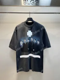 22SS män kvinnor designers t skjortor tee förstörde Tyskland kort ärm besättning hals streetwear svart xinxinbuy xs-l