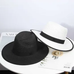 Yaz Şapka Kadınlar Plaj Saman Gorra Panama Bayanlar Cap Moda El Yapımı Rahat Düz Brim Güneş Şapkaları Kadın 2022