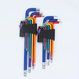 9Pcs 1.5mm-10mm Color Coded Ball-End Hex Allen Key L Wrench Set Torque Long Metric With Sleeve Hand Tools Bicycle Accessories