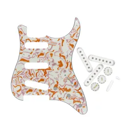 Set of Guitar Accessories SSS Pickguard Scratchplate 50/52/52mm Pickup Covers Tone Volume Knobs Switch Cap