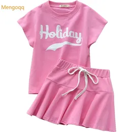 3 4 5 6 7 8 9 10 11Y Toddler Kids Baby Girl Clothes Set T shirt Tops Skirt 2PCS Outfits Clothing Suit Children Tracksuit 220620