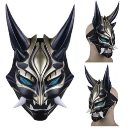 Oyun Genshin Etki Xiao Cosplay Maskeleri Reçine Kask Cadılar Bayramı Partisi Prop Karnaval Kostümü 220715