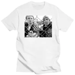 Erkek tişörtler erkek giyim ofis tv şovu düz outta outta scranton t-shirt küçük orta xl serin rahat pamuk tişört