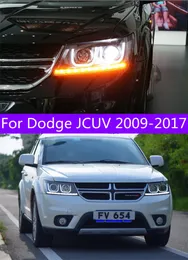 Auto Head Lamp för Dodge JCUV 20 08-20 19 Journey LED FOG-strålkastare blinkande Turn Signal H7 Bi Xenon BULB DAYTIME RUND LIGHT Light