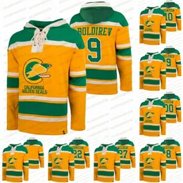 A3740 Калифорнийский Golden Seals Classic 60S Hoodie 9 Иван Болдирев 8 Уолт МакКечни 27 Жиль Мелоч 22 Джои Джонстон 10 Тед Хэмпсон