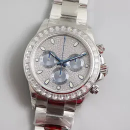 Mens Watches Cal.4130 Mekanisk tidsrörelse Diamond Sapphire Glass 904L Rostfritt stål Rem Vattentät 40mm lyxklocka för män