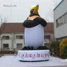 Utomhusreklam Uppblåsbar Penguin Balloon Animal Mascot Model med en hatt för Park -evenemang