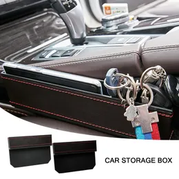 Car Organizer 1 PC Siedzenia Przechowywanie BoxConSole Side Pocket Coin Phone Cup Holder Automobiles Wnętrz Dekoracje Części