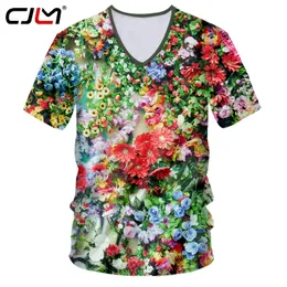 V SCIRC T SHIRT Man Deep Short Sleeve Printed Flowers Piękne streetwearne odzież Hombre koszulka 220623