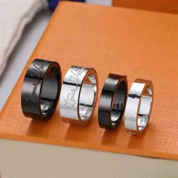 New 2021 Jewelry Titanium Band Rings Steel Silver Black Ring Men's Acessórios de moda feminina Gream304K