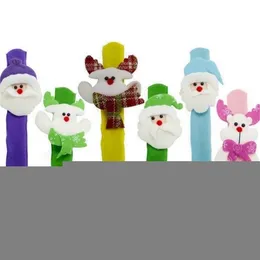12pcslot juldekoration Santa Snowman Pat Circle Led Armband Night Light Year Party Toy Wrist Decor Xmas Kids Gift 201027