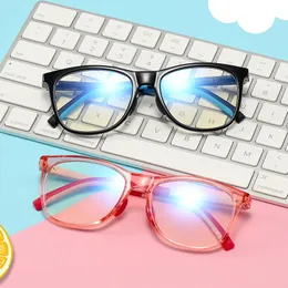 Güneş gözlüğü mavi ışık engelleme gözlükleri çocuklar moda kare net optik çerçeve kız çocuk bilgisayar oyun gözlük çocuklar UV400Sunglasses