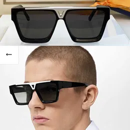 Designer-Evidence-Sonnenbrille Z1502E, Acetat-Rahmen, Nasensteg-Ausschnitt-Design, modische, klassische Herren-Sonnenbrille, Schwarz mit Weißgold, UV400-Schutz, Tragetasche